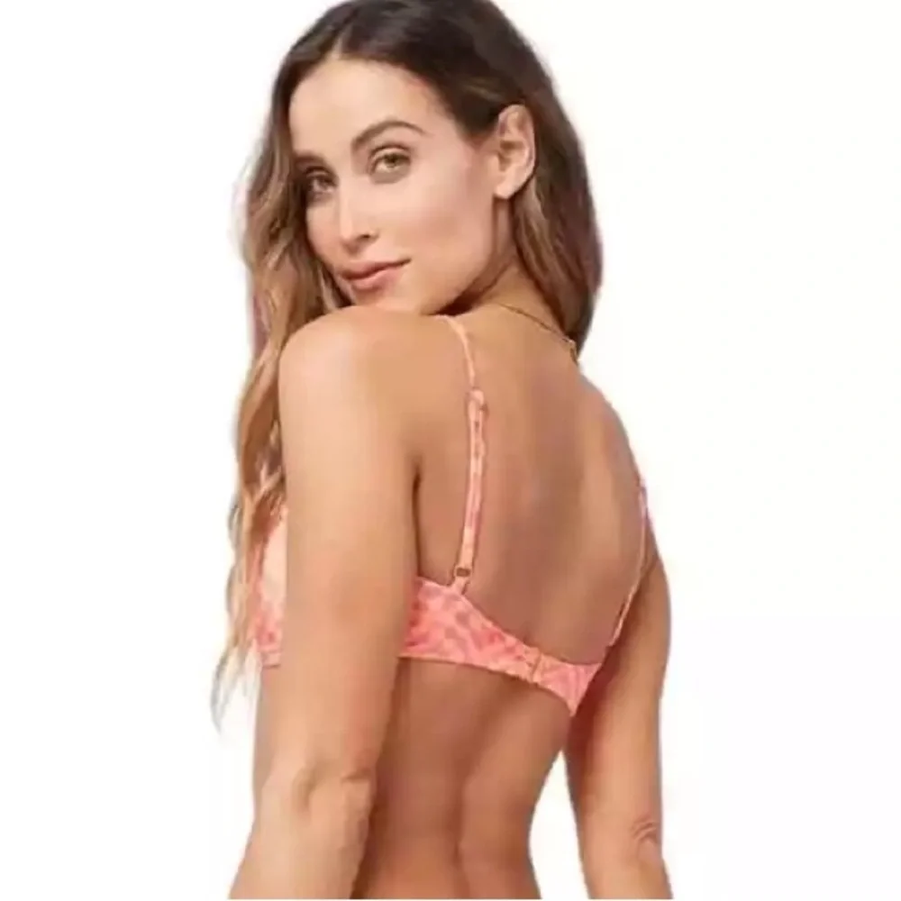 L*Space Sammie Bikini Top in Heat Wave, U Front, Gold Chain, X-Large,‎ NWT